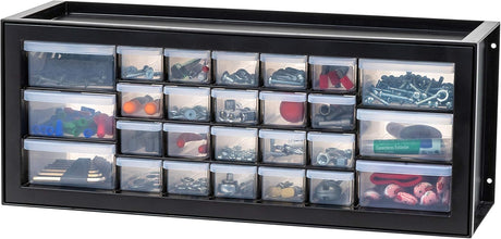 IRIS USA Screw Tool Organizer Small Parts Cabinet, 36-Drawer, Electronics Hardware Nuts and Bolts Plastic Storage Drawers Garage Storage, Stackable Bead Craft Organizer Building Bricks Sorter, Black