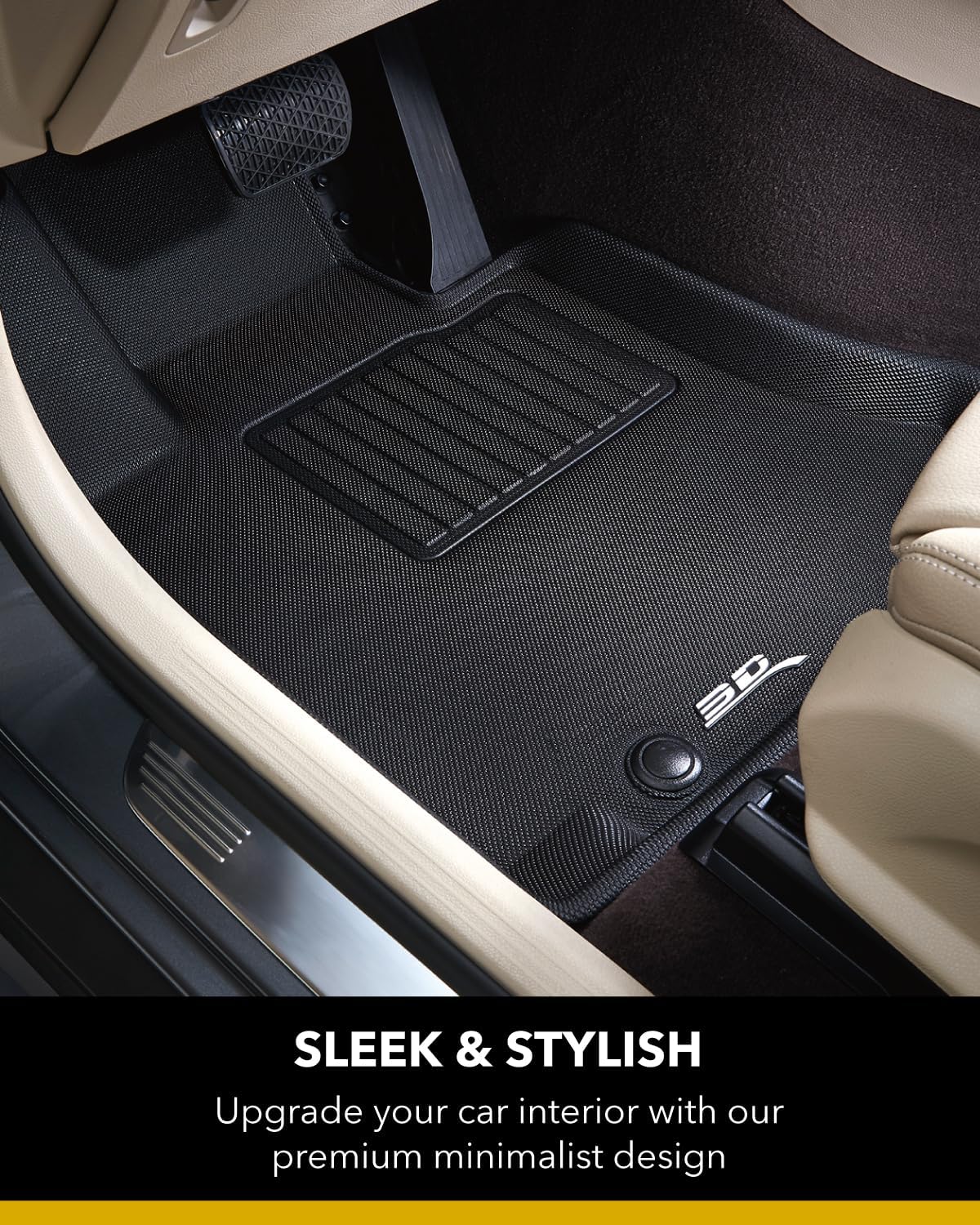 3D MAXpider Custom Fit Kagu Floor Mat (Black) Compatible with Tesla Model 3 2020-2023 - Full Set