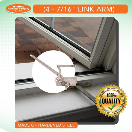 EntryGard 4-7/16" Window Crank Handle 20810 | No. 15 Series Dual-Arm Casement | Window Crank Replacement | E-Gard, Left Hand