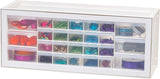 IRIS USA Screw Tool Organizer Small Parts Cabinet, 36-Drawer, Electronics Hardware Nuts and Bolts Plastic Storage Drawers Garage Storage, Stackable Bead Craft Organizer Building Bricks Sorter, Black