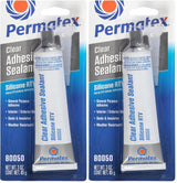 Permatex 80050 Clear RTV Silicone Adhesive Sealant, 3 oz