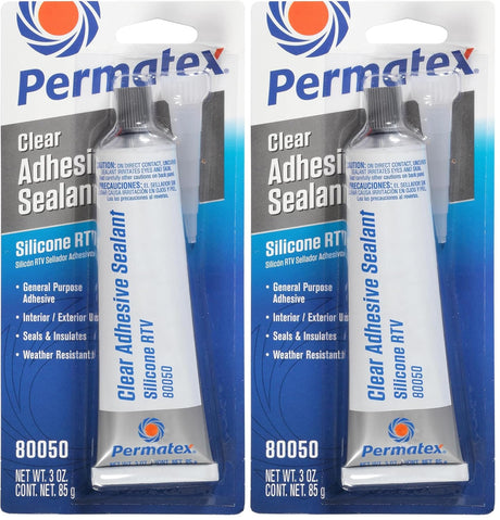 Permatex 80050 Clear RTV Silicone Adhesive Sealant, 3 oz