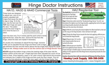 PRICE - Hinge Doctor HA1D/HA3D Set For Commercial Hinges