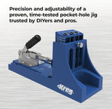 Kreg K4 Pocket Hole Jig - Adjustable, Versatile Jig for Strong Joints - Create Perfect, Rock-Solid Joints - Easily Adjustable Drill Guides - For Materials 1/2" to 1 1/2" Thick