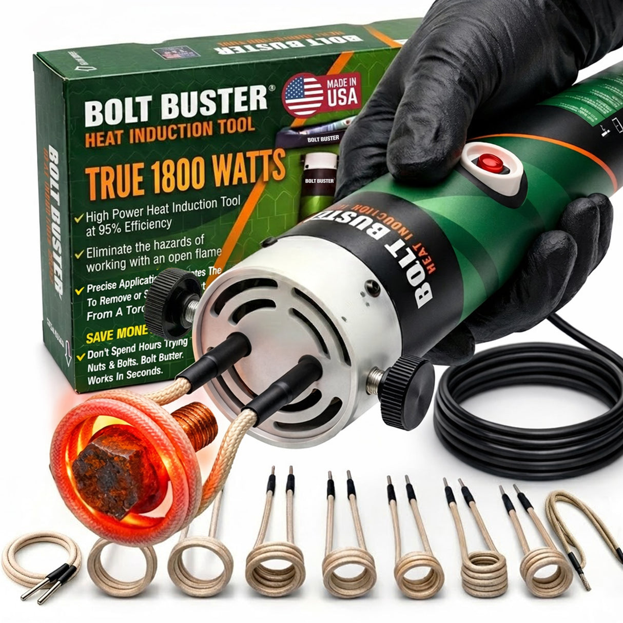 Bolt Buster BB2X-ACC High Power Heat Induction Tool with Advanced Coil Kit